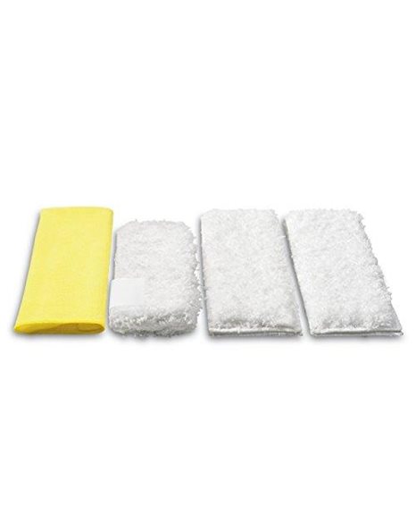 Karcher Set of 4 Premium Velour Micro-Fibre Cleaning Cloths For Steam Cleaners - Specifically Designed For Bathroom Cleaning