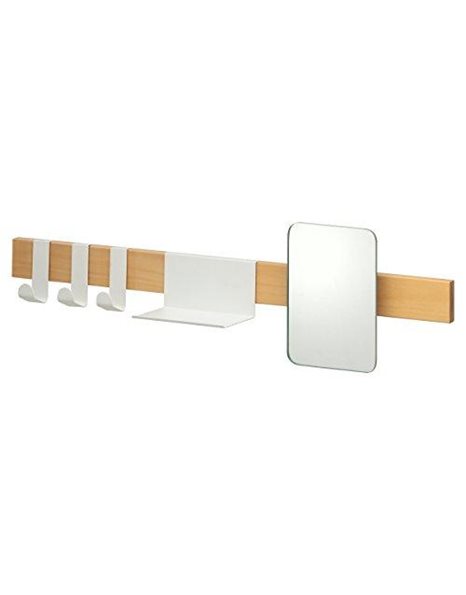 Sealskin Brix Multi-Functional Rack with Mirror, White, 72 x 20 x 12.5 cm