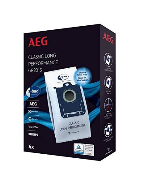 AEG gr201s Cylinder Dust Bag Vacuum Cleaner Accessory, Plastic, Blue, White