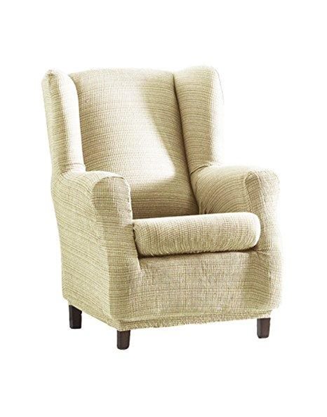 Eysa Aquiles Elastic Wing Chair Cover Colour 00-Ecru, Polyester-Cotton 37 x 29 x 5 cm