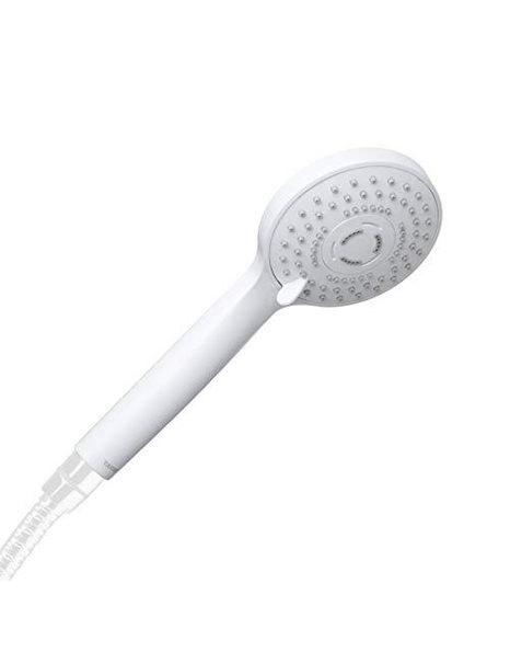 Tatay Bombay Multifunctional Hand Shower 3 Functions with Water Saving System, White, 10 cm Diameter