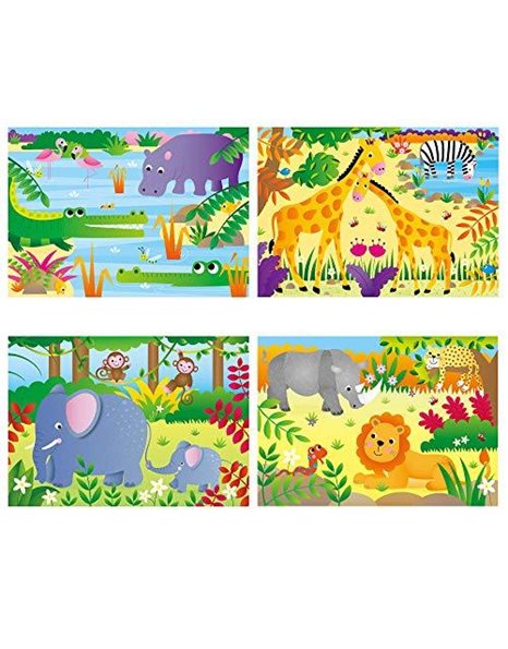Galt Toys, 4 Puzzles in a Box - Jungle, Animal Jigsaw Puzzle for Kids, Ages 3 Years Plus