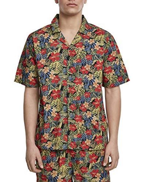 Urban Classics Men's Pattern Resort Shirt Casual