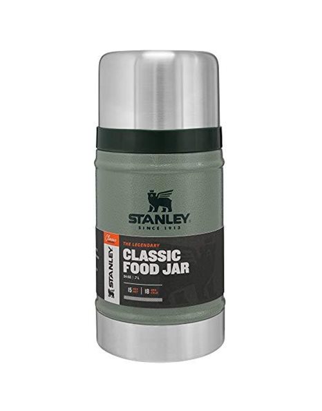 Stanley Classic Legendary Jar BPA Stainless Steel Food Thermos-Hot for 15 Hours, Hammertone Green, 0.7L