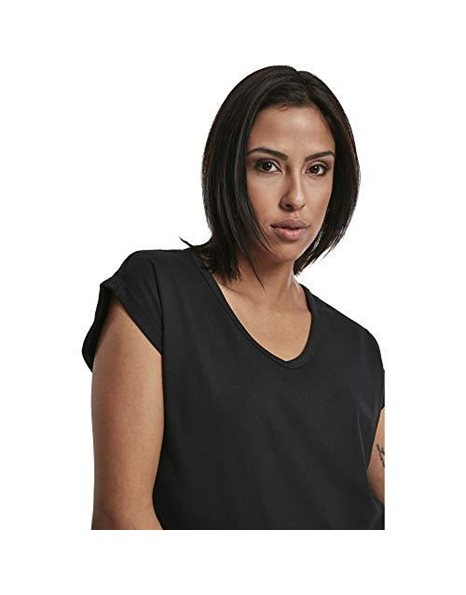 Urban Classics Women's Ladies Round V-Neck Extended Shoulder Tee T-Shirt