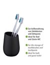 Wenko Badi Toothbrush Holder for Toothbrush and Toothpaste, Ceramic, 8 x 11 x 8 cm, Black