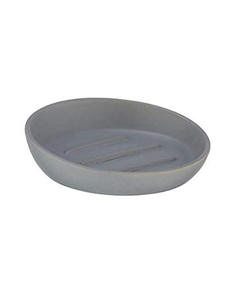 WENKO Soap Dish Badi, Ceramic, 11, 5 x 3 cm, gray, 11, 5 x 3 x 11, 5 cm