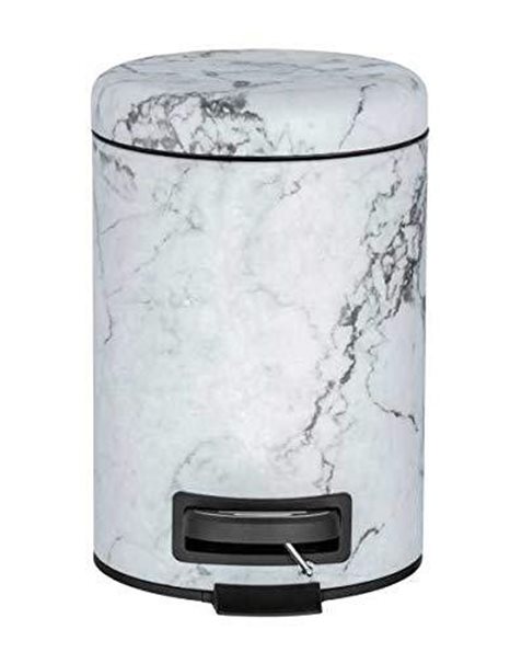 WENKO Onyx Cosmetic Pedal Bin with Pedal Mechanism Capacity 3 L Steel 17 x 25 x 22.5 cm Multi-Coloured