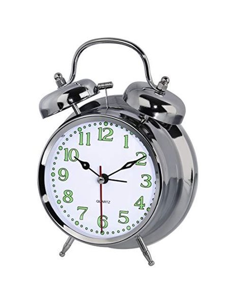 Hama Nostalgia Alarm Clock | 12.5 x 6.5 x 17 cm | Silver, One Size