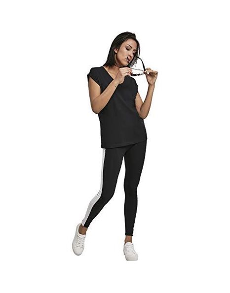 Urban Classics Women's Ladies Round V-Neck Extended Shoulder Tee T-Shirt