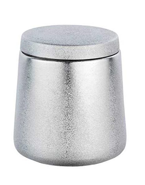 Wenko Universal Glimma Ceramic Box, Diameter 10 x 11.5 cm, silver, 10 x 11, 5 x 10 cm