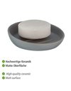 WENKO Soap Dish Badi, Ceramic, 11, 5 x 3 cm, gray, 11, 5 x 3 x 11, 5 cm