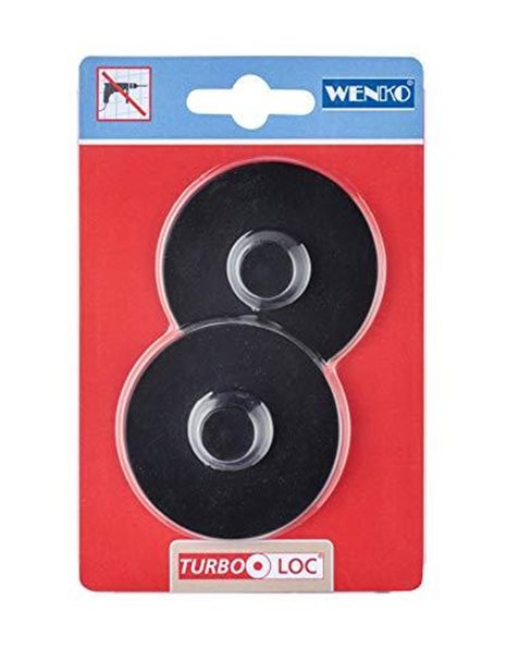 WENKO Turbo-Loc Adaptor Black - No Drilling Required Plastic 6 x 1.4 x 6 cm Black