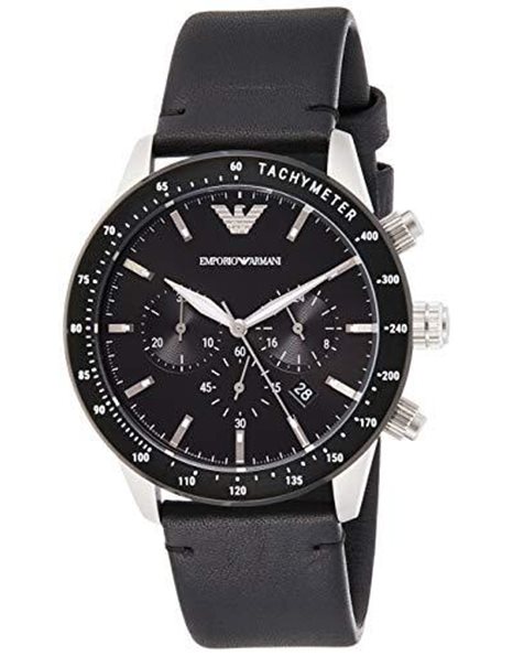 Emporio Armani Men's Chronograph Quartz Watch with Leather Strap AR11243