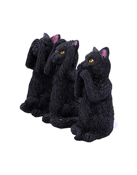 Nemesis Now U4802P9 Three Wise Felines 8.5cm, Black