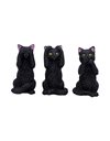 Nemesis Now U4802P9 Three Wise Felines 8.5cm, Black