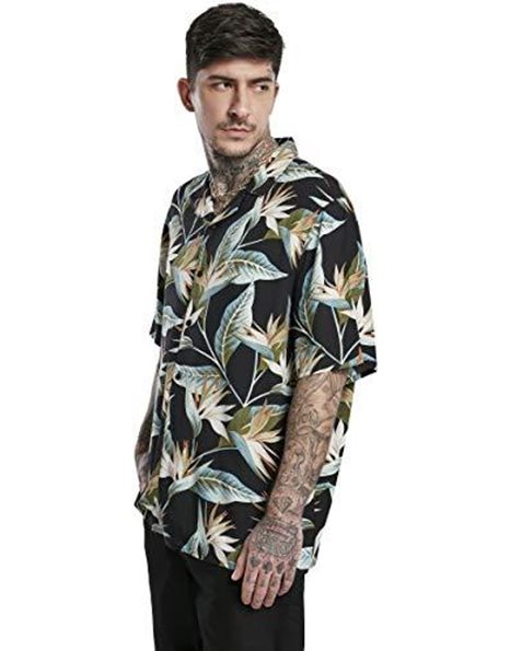 Urban Classics Men's Blossoms Resort Shirt Hawaii-Hemd T
