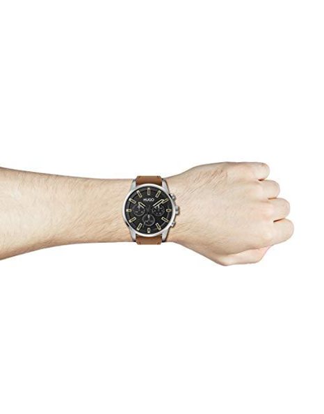 HUGO Men's Analogue Quartz Watch with Leather Strap 1530150